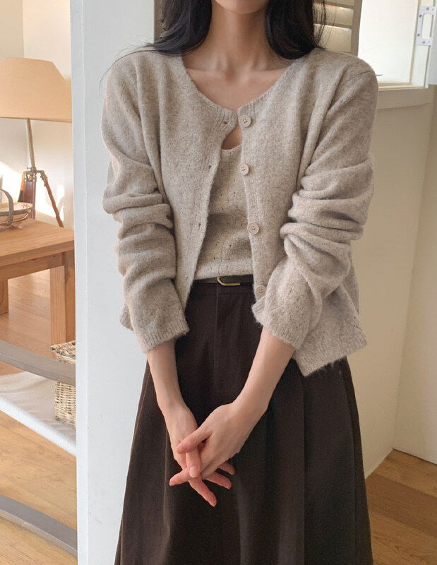 Messienne Wool Sleeveless Cardigan Set