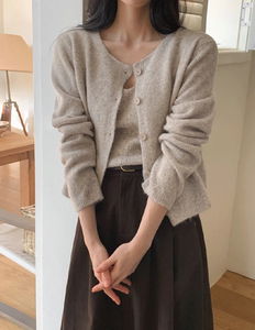 Messienne Wool Sleeveless Cardigan Set