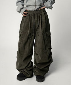 コミュケピンタックワイドカーゴツーウェイバンディングパンツ