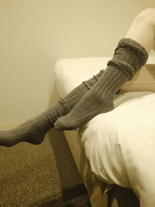 盧盧羊絨高筒羅紋襪