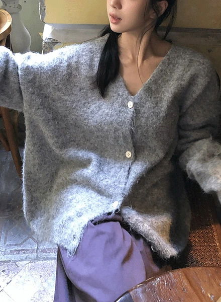 모이디 브이넥 루즈 가디건