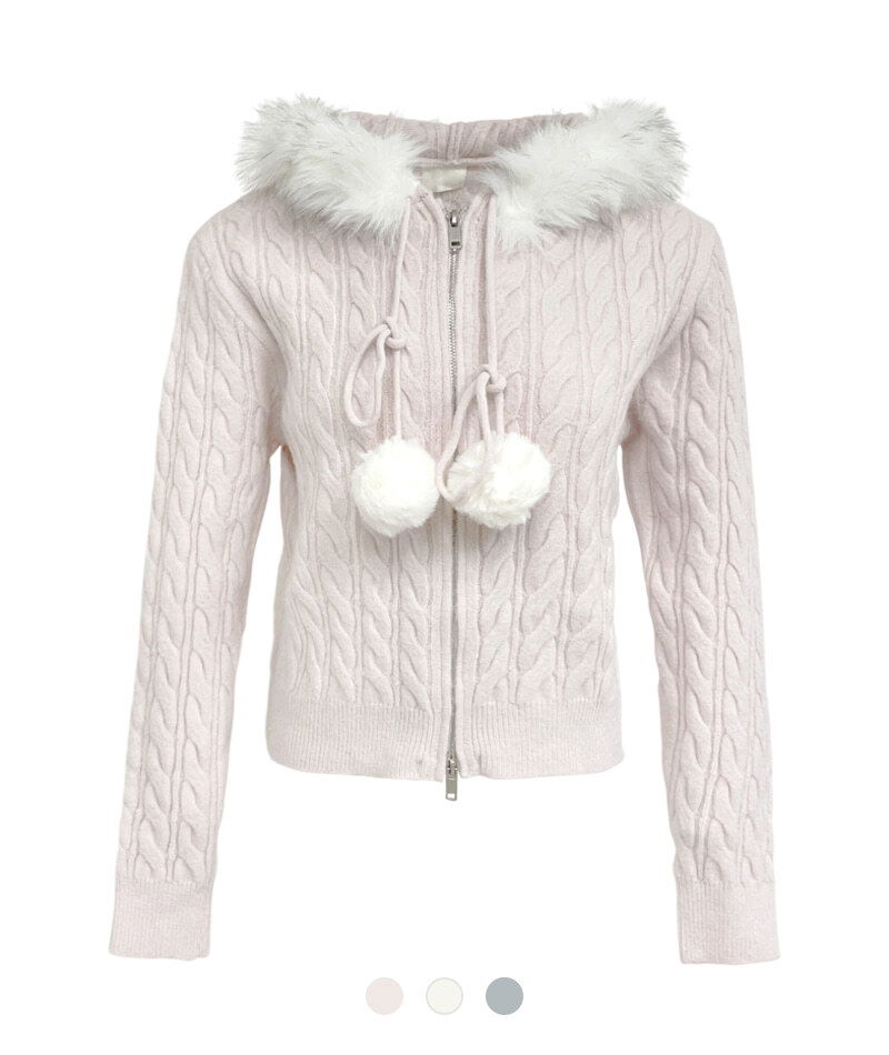 Marlow Fluffy Knitwear Zip-up