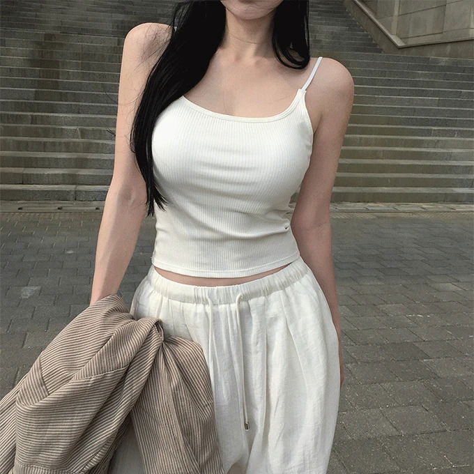 랜딩 캡내장 골지 나시 -4 color