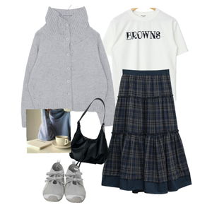 Style,Cardigan/vest,Jacket,Skirt 코디