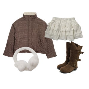Zip-up,skirt,boots 코디