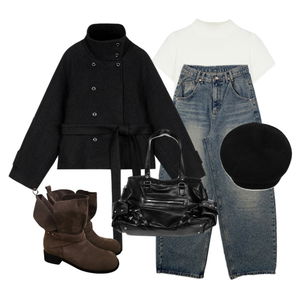 세트,데님,코트 코디