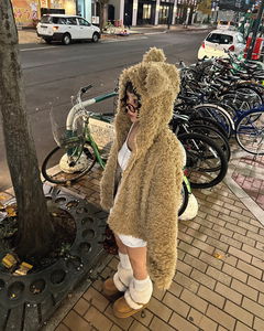 토끼귀 후드 집업 뽀글이 퍼자켓 (안감 누빔)