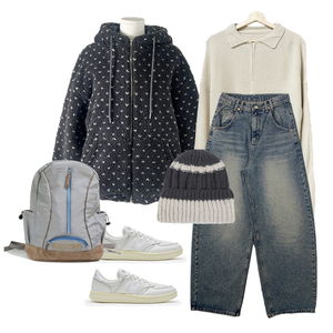 夾克,針織衫,牛仔褲 코디