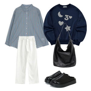 셔츠,긴팔티,팬츠 코디