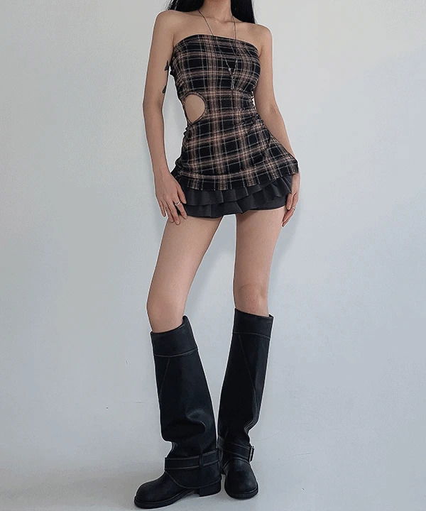 코드 치마바지 밴딩 스웨이드 캉캉 미니 스커트(블랙,차콜,카키)