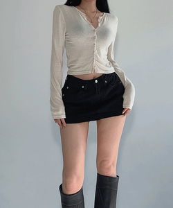 モーブデイリーベーシックレイヤードカーディガン