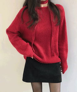 ラエルト ウールボートネックニットマフラーセット