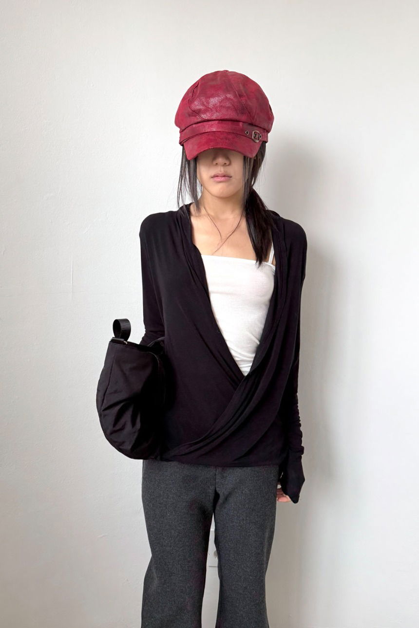 drape twist set top 长袖上衣