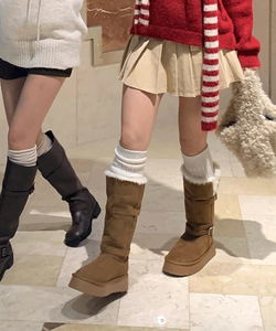 Brill fur chunky heel ugg long boots