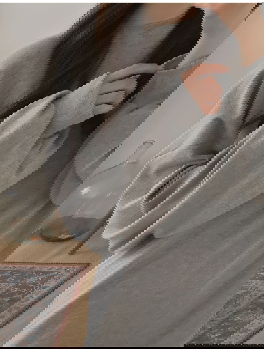 리리앤코 세이누어 스판 피치기모 루즈핏 라운드넥 티셔츠