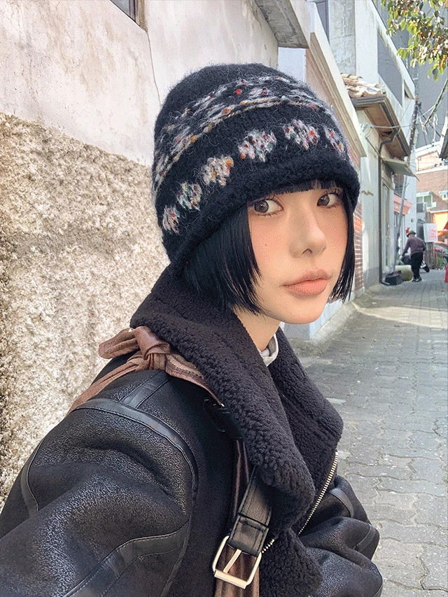 노르즌 울 빈티지 노르딕 니트 비니