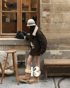 絨毛絨面翻領保暖背心外套