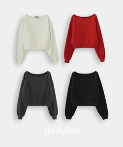 Lattice boatneck Fleece-lined Sweatshirt