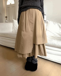 Erin Layered Flare Long Skirt