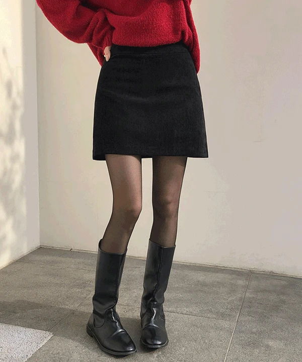 デシーズベロアAラインミニスカート