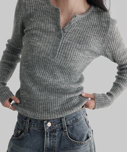 Desper Slim Wool Henley Neck Knitwear