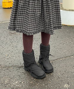 페이브 패딩 미들 부츠