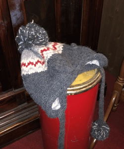 Solya Nordic Snowflake Winter Knitwear Beanie Pom Pom Hat Earflap Balaclava 5 Colors Year-End Look/Christmas/Ski Hat