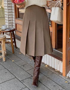 Purple pleated wrap skirt