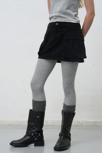 WOMAN Washed Low-Rise Cargo Skirt