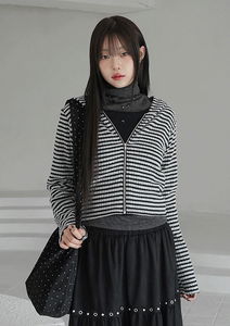 Colette Stripe Hooded Zip-Up