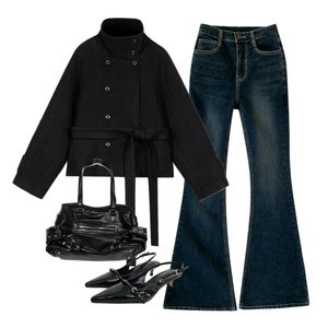 데님,코트,숄더백 코디