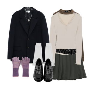 셔츠,스커트,자켓 코디