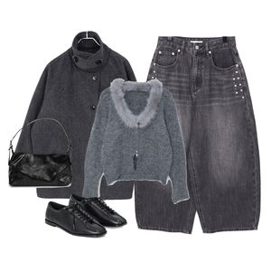 jeans,coat,Cardigan/Vest 코디