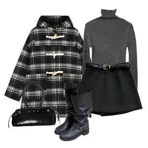 coat,knitwears,skirt 코디