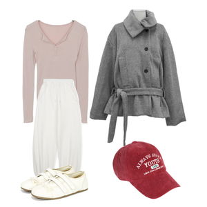 긴팔티,팬츠,스니커즈 코디