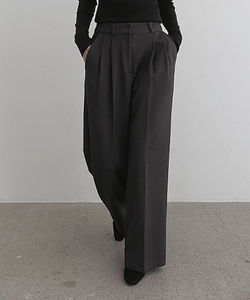 Anmood 抓絨氨綸褶襉寬褲