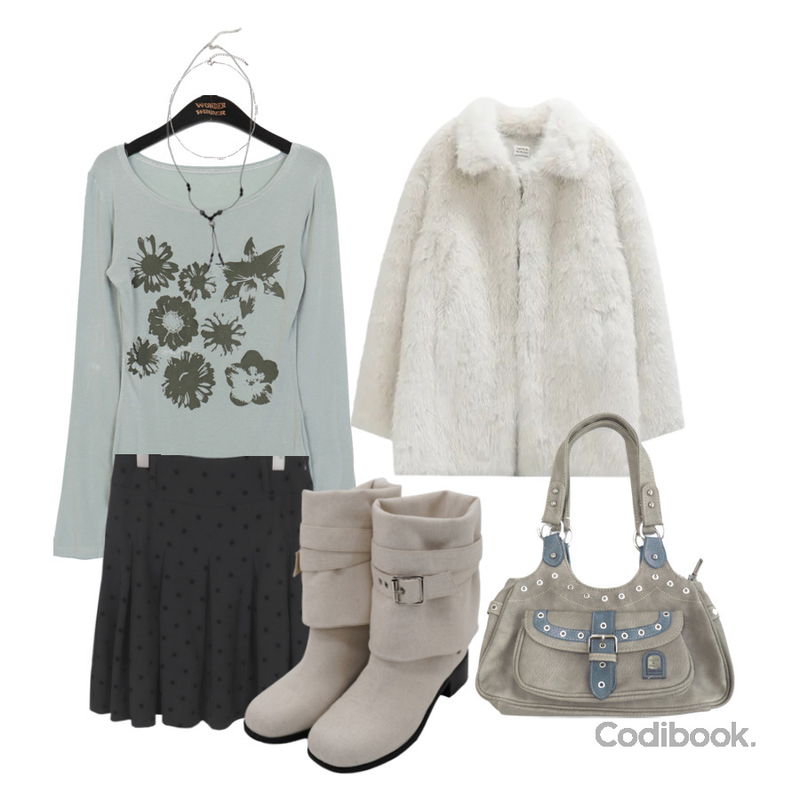 binary01 초커 린나 체인목걸이,wonderwonder 지카 보헤미안 빈티지 원석 자개 레이어드 포인트 목걸이,DAILYJOU 세이미 벨트 스트랩 투웨이 롱 부츠등을 매치한 코디