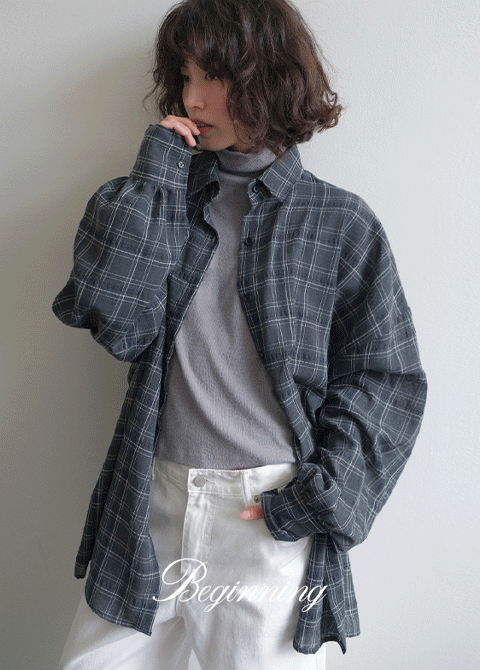 [MADE]딥컬러 오버핏 체크 셔츠 (2color)