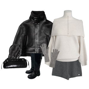 夾克,短褲,針織衫 코디