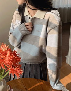 Bowker Wool Striped Collar Knitwear