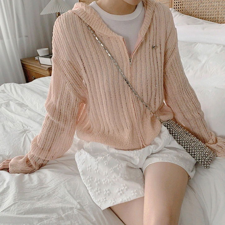 Buckle Hood 2 Crop Zip-Up Cardigan Zip-up