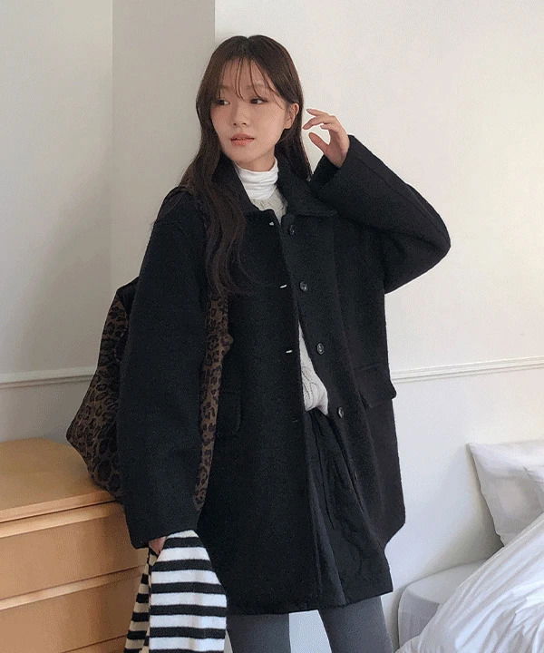 ブリッジポケットシングルボタンハーフコート-2color