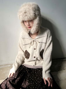 アーガイルシロップニットカーディガン