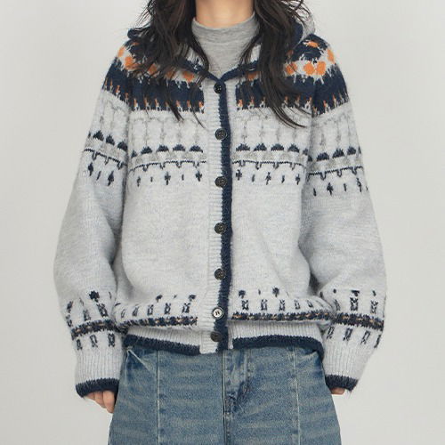 inter Nordic Hood Knit Cardigan CA011