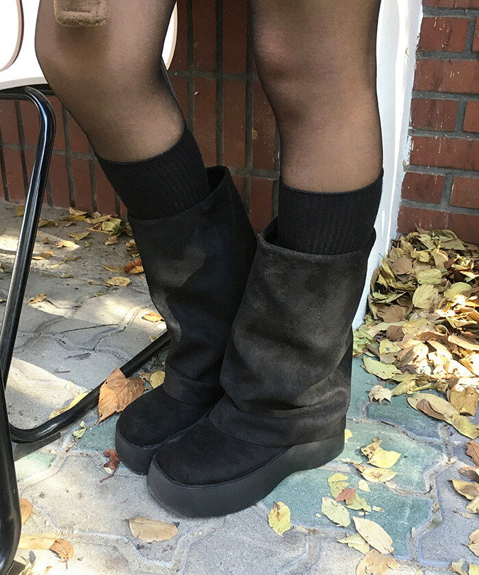 シンピスエードフルソールフォールディングミドルブーツ