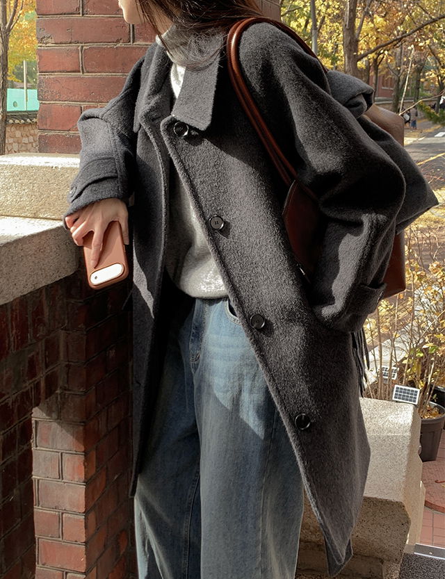 Formal Loose-fit wool half coat 84979 大衣