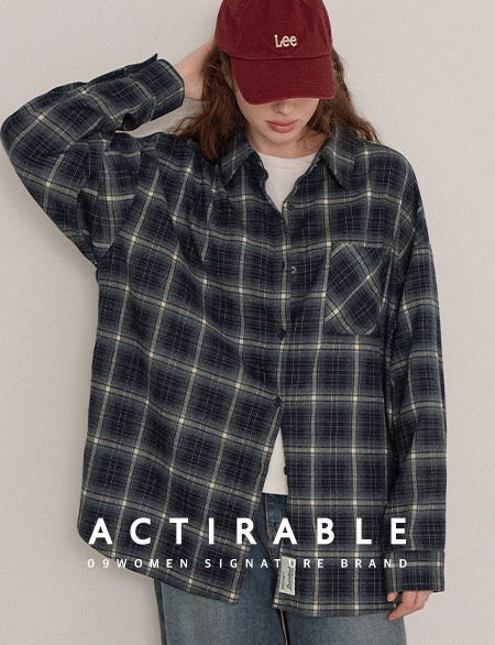 핸더싱 루즈핏 체크 셔츠 85007