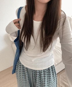 Kared fleece Fleece-lined neck long sleeve T-shirt