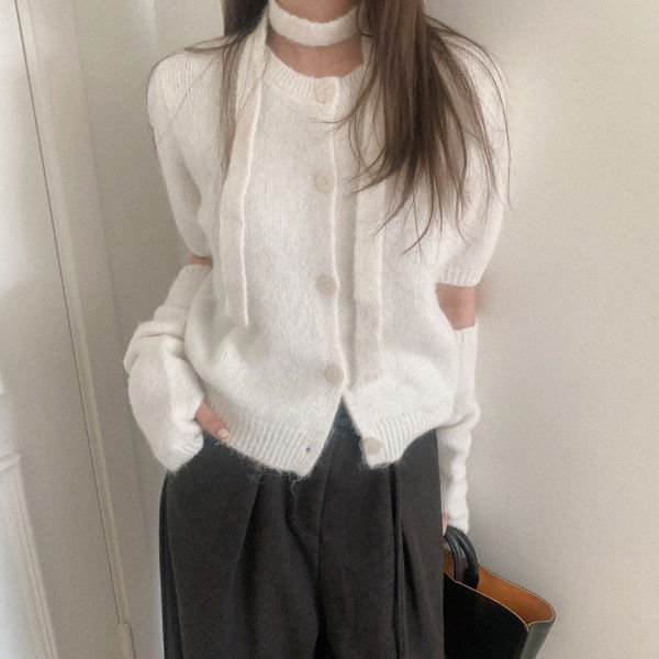 Madens Wool Muffler Warmer Cardigan Set