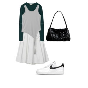 스커트,긴팔티,슬리브리스 코디